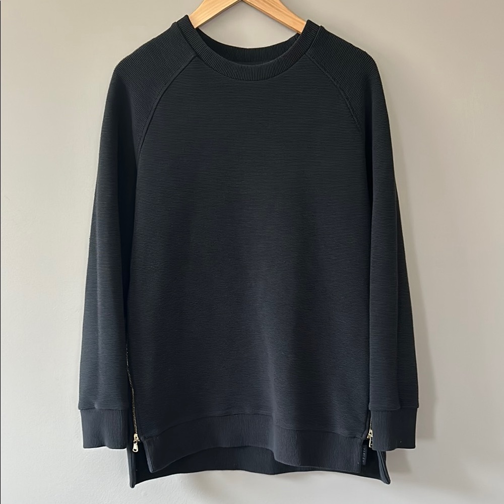 Varley Manning Ribbed‎ Sweatshirt Sz M Black